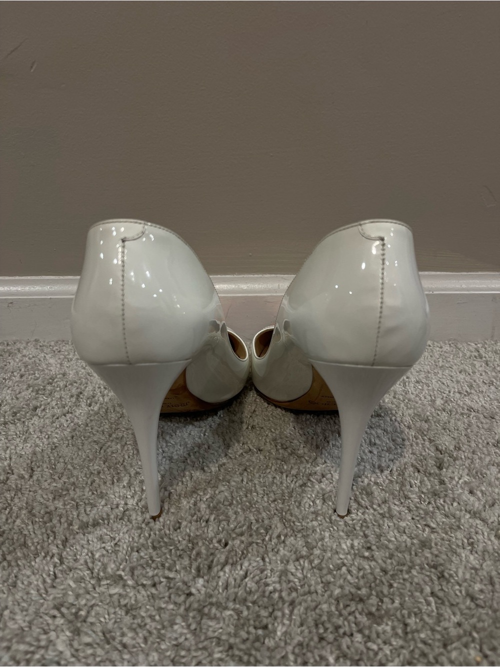 Jimmy Choo Capri White Sorbet & Grapefruit Pointy Toe Pumps, Size 40 - Picture 4 of 7